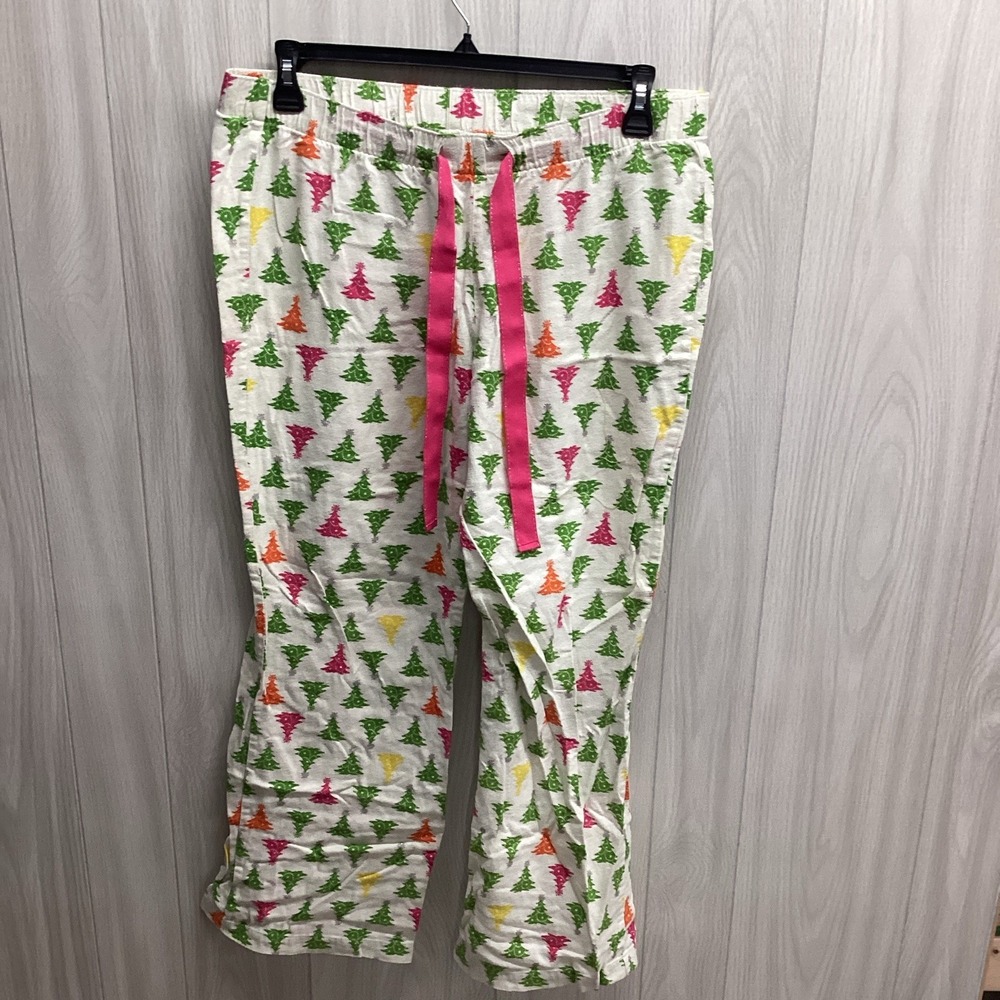 Old Navy Women's L (10-12) Christmas Tree Pajama Pants 100% Cotton Drawstring